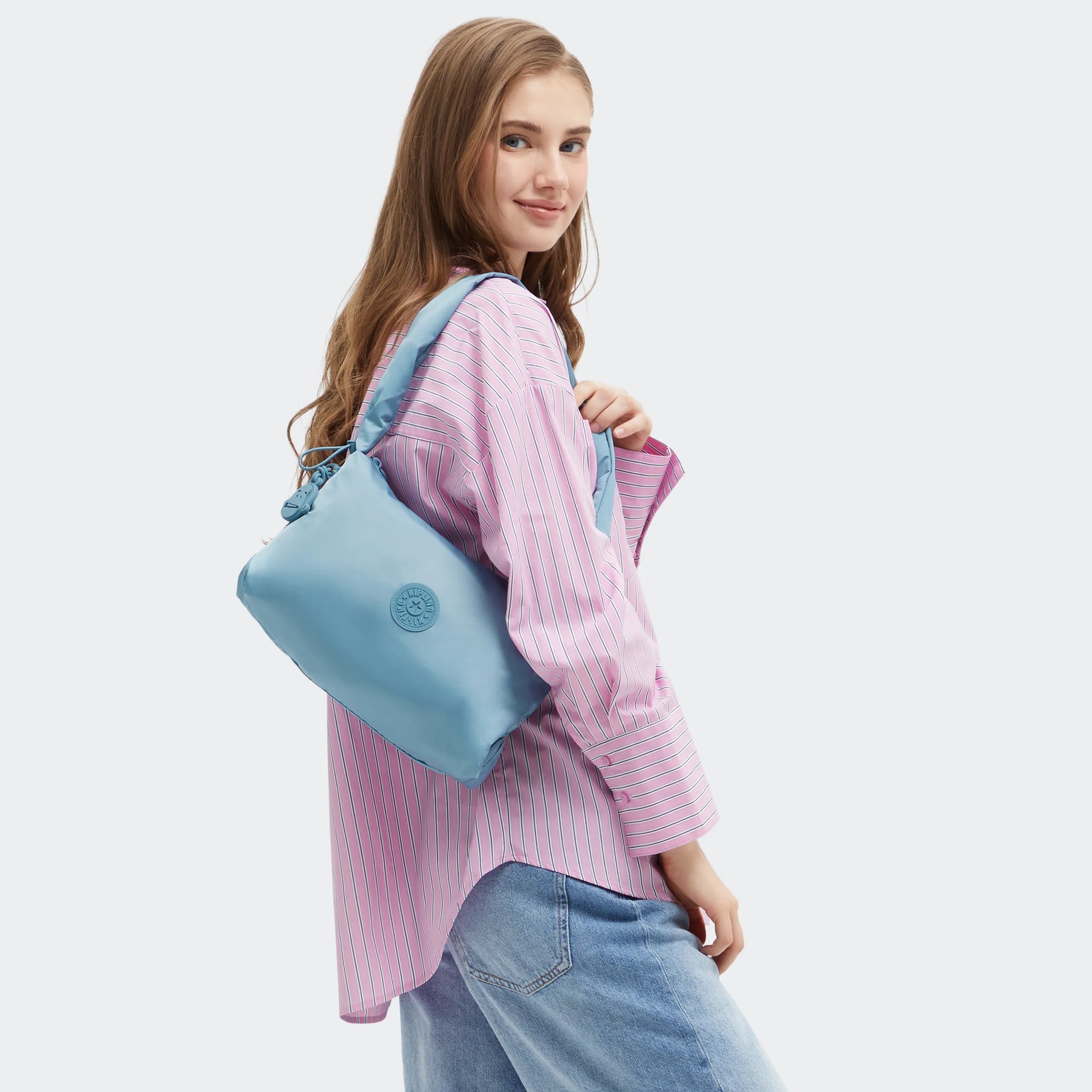 Eleni Medium Smooth Satin Shoulder Bag - Image 2